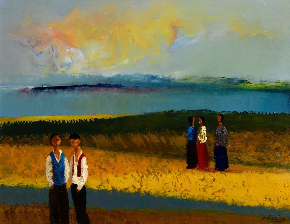 Daniel O'Neill, Foreshore with Figures at Morgan O'Driscoll Art Auctions