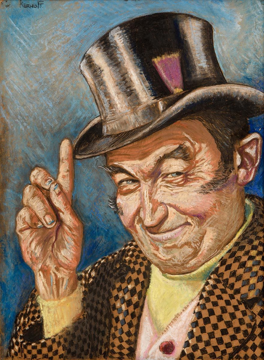 Harry Kernoff, The Jarvey (Barry Fitzgerald) (1952) at Morgan O'Driscoll Art Auctions