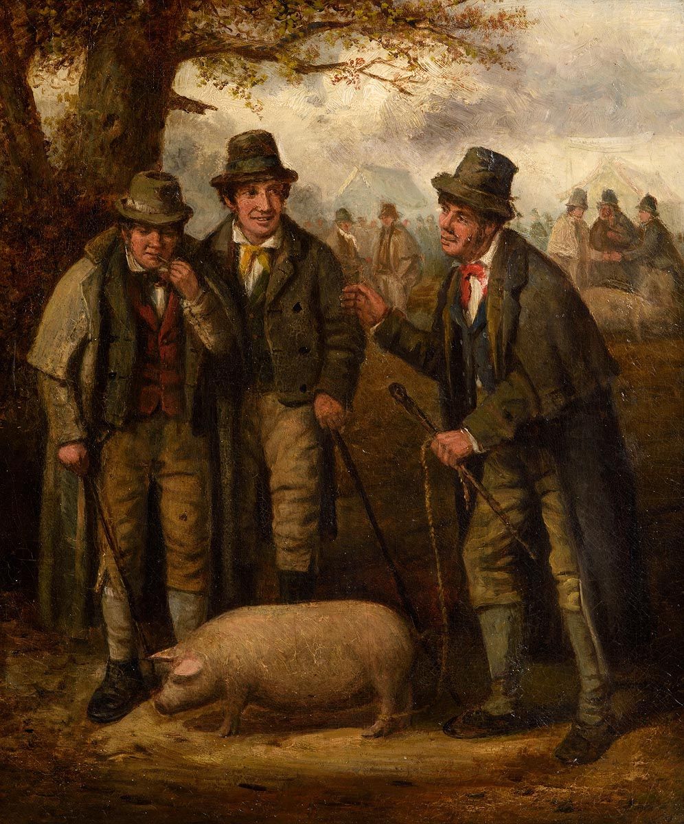 Charles Henry Cook, The Pig Market at Morgan O'Driscoll Art Auctions