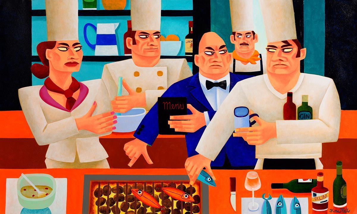 Graham Knuttel (1954-2023), Too Many Cooks at Morgan O'Driscoll Art Auctions