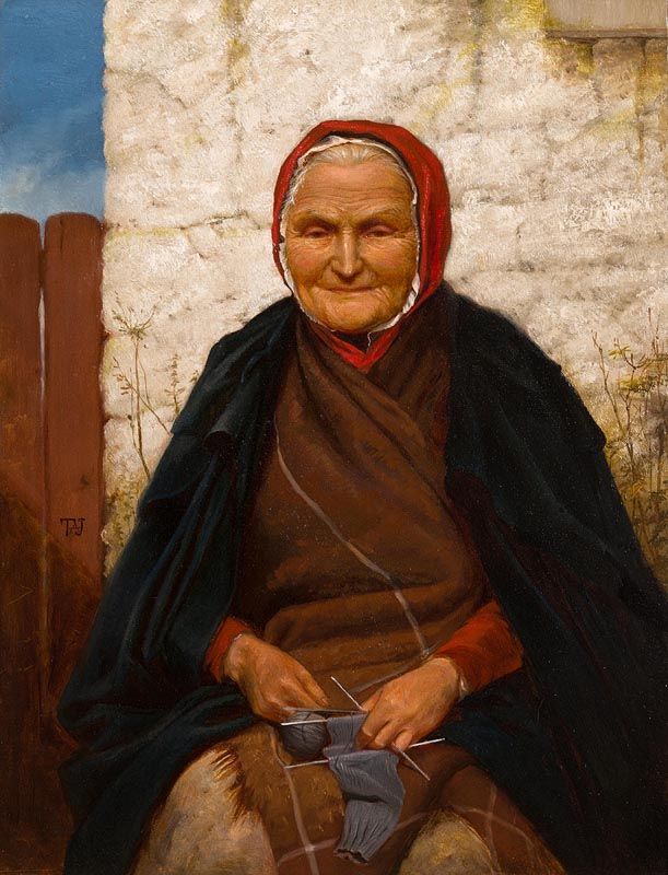 Sir Thomas Alfred Jones, Woman Knitting at Morgan O'Driscoll Art Auctions
