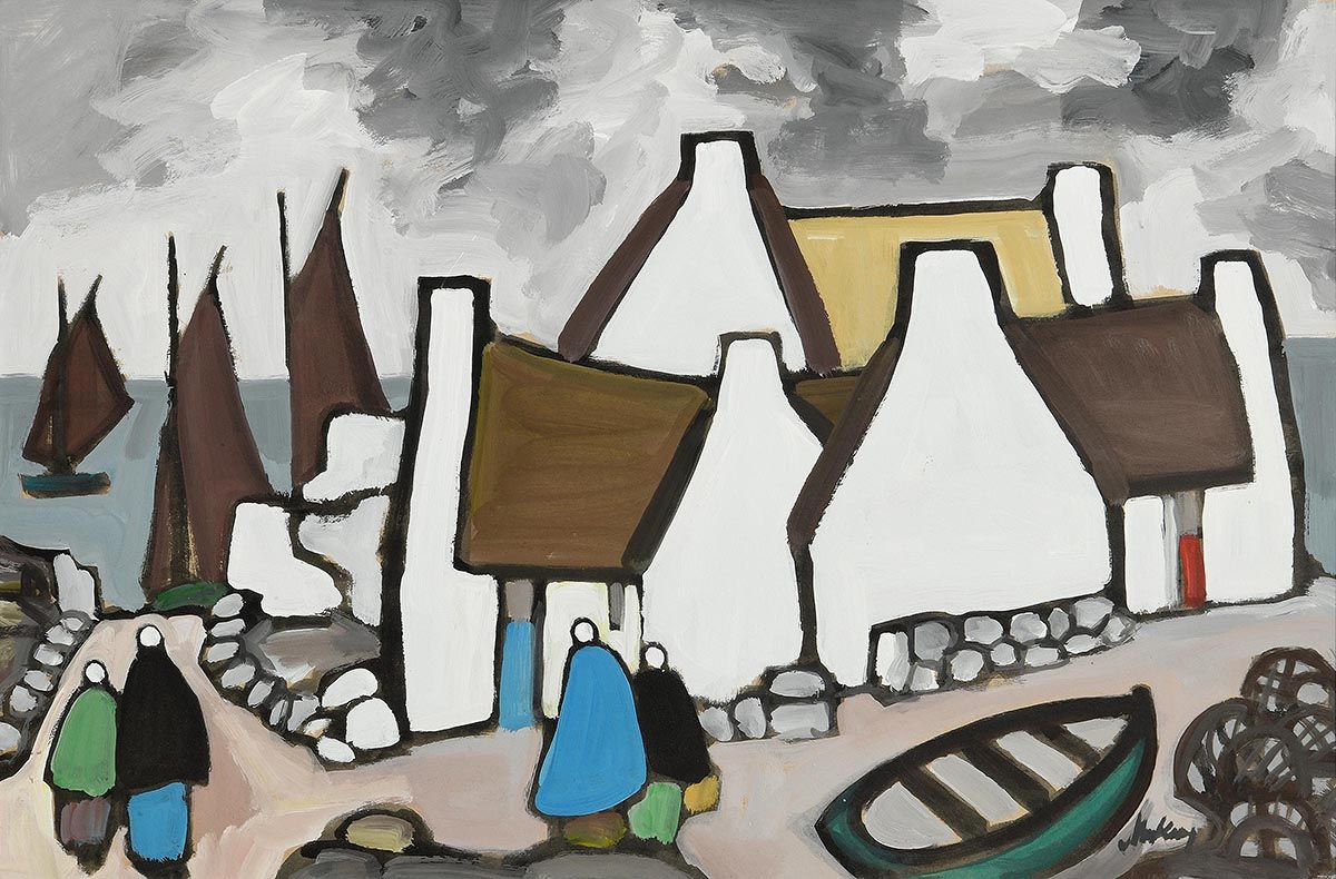 Markey Robinson, West of Ireland Fishing Village at Morgan O'Driscoll Art Auctions