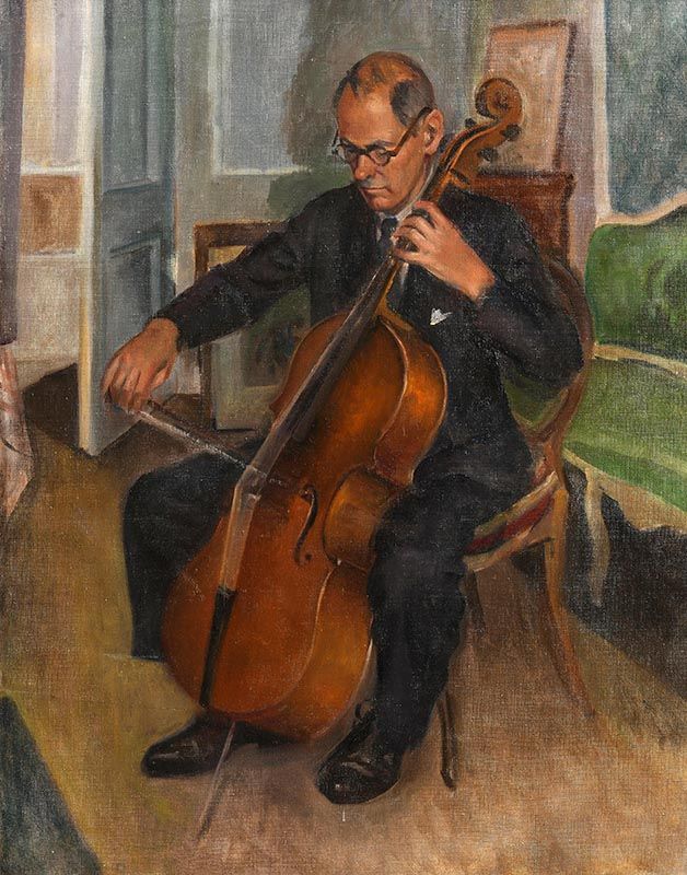 William John Leech, Home Practice: Michael O'Neill of the Dublin Chamber Orchestra c.1910 at Morgan O'Driscoll Art Auctions