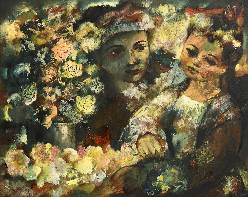 Daniel O'Neill, Choosing Flowers at Morgan O'Driscoll Art Auctions