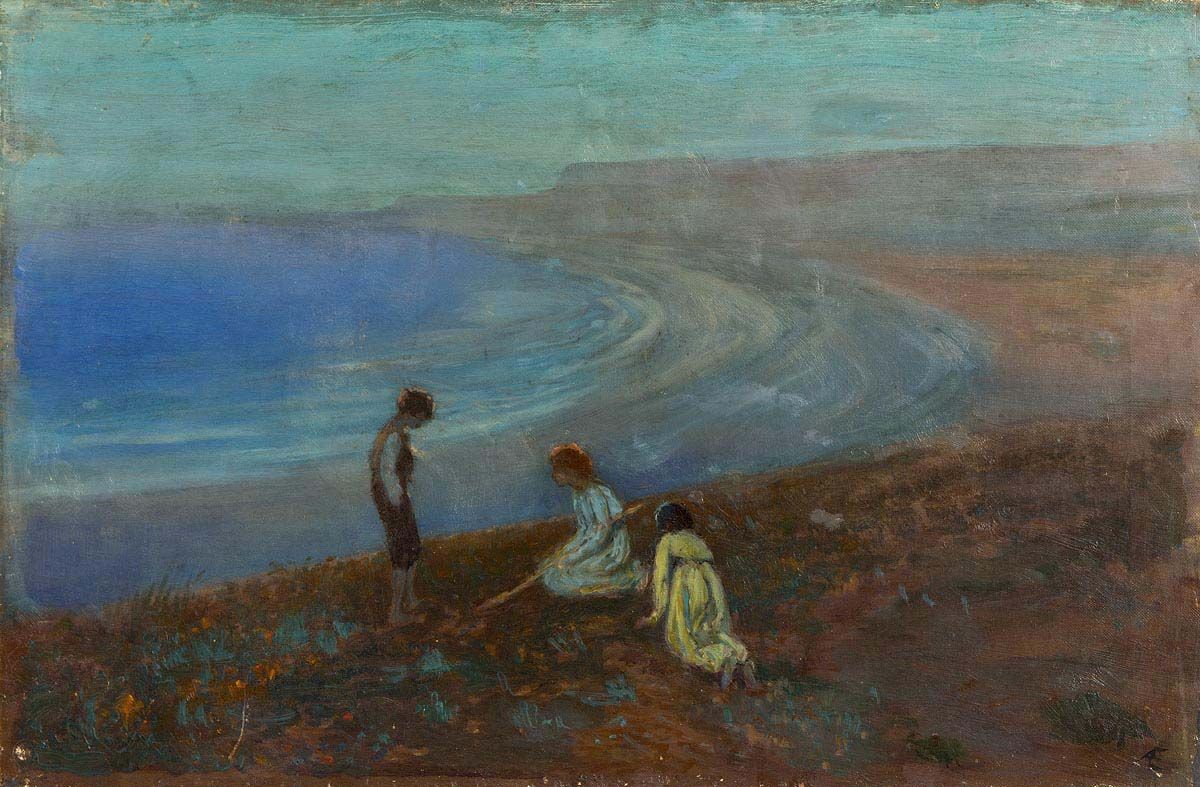 George Russell, Three Children on a Beach at Morgan O'Driscoll Art Auctions