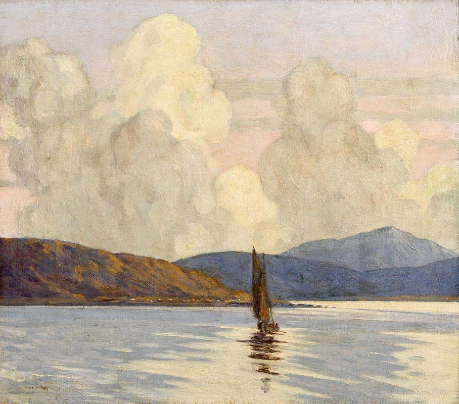 Paul Henry, Sailing Boat on a Loch (1916-17) at Morgan O'Driscoll Art Auctions