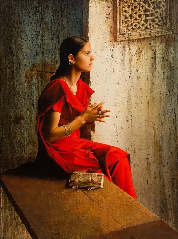 Stanislav V. Plutenko, The Girl in the Red Sari (2005) at Morgan O'Driscoll Art Auctions