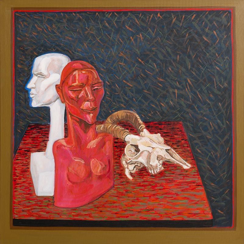 Brian Bourke, Plaster Head, Painted Bronze Head, Goat's Skull at Morgan O'Driscoll Art Auctions