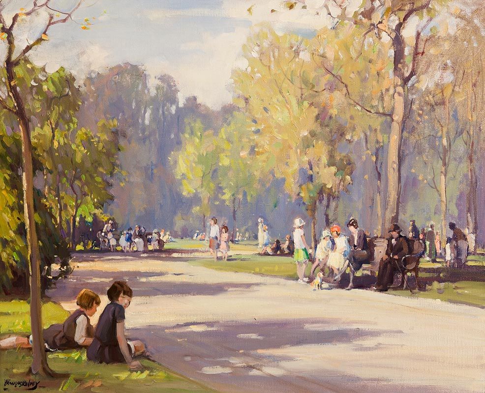 Frank McKelvey, Children in The Park at Morgan O'Driscoll Art Auctions
