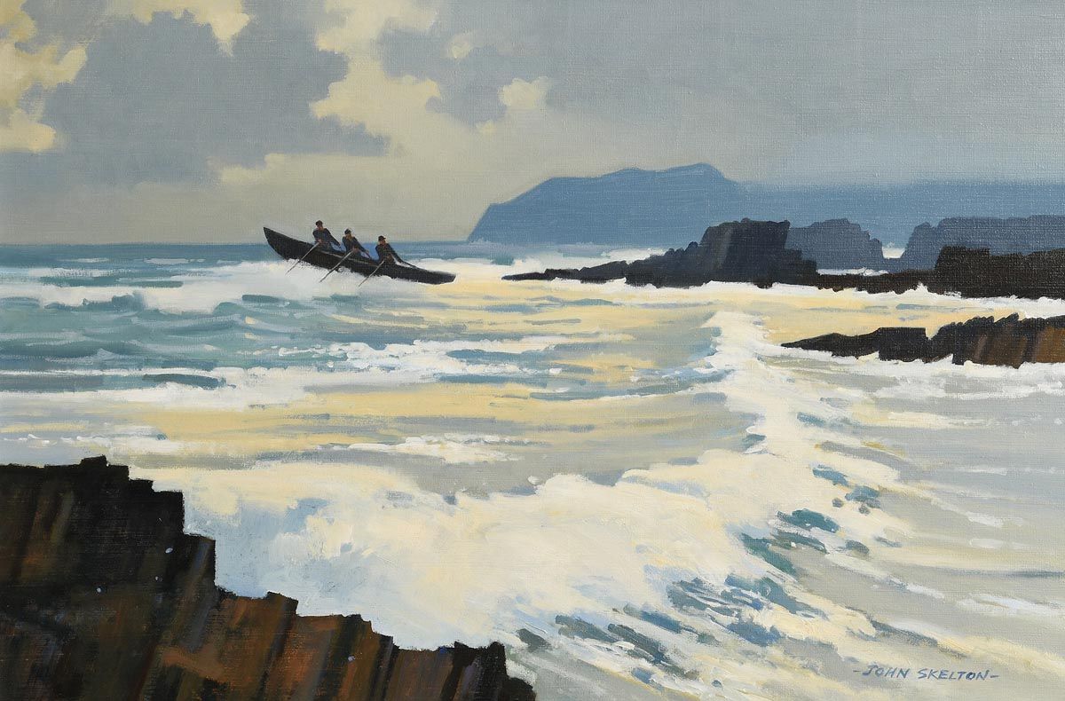 John Skelton, Riding the Waves at Morgan O'Driscoll Art Auctions