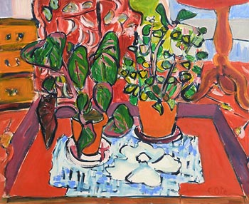 Elizabeth Cope, Plants on Tray (1989) at Morgan O'Driscoll Art Auctions