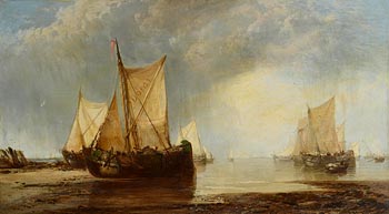 James Webb, Coastal Scene with Shipping 1874 at Morgan O'Driscoll Art Auctions