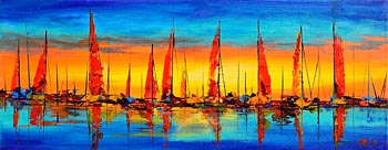 Marie Driscoll, Red Sails in the Sunset (2023) at Morgan O'Driscoll Art Auctions
