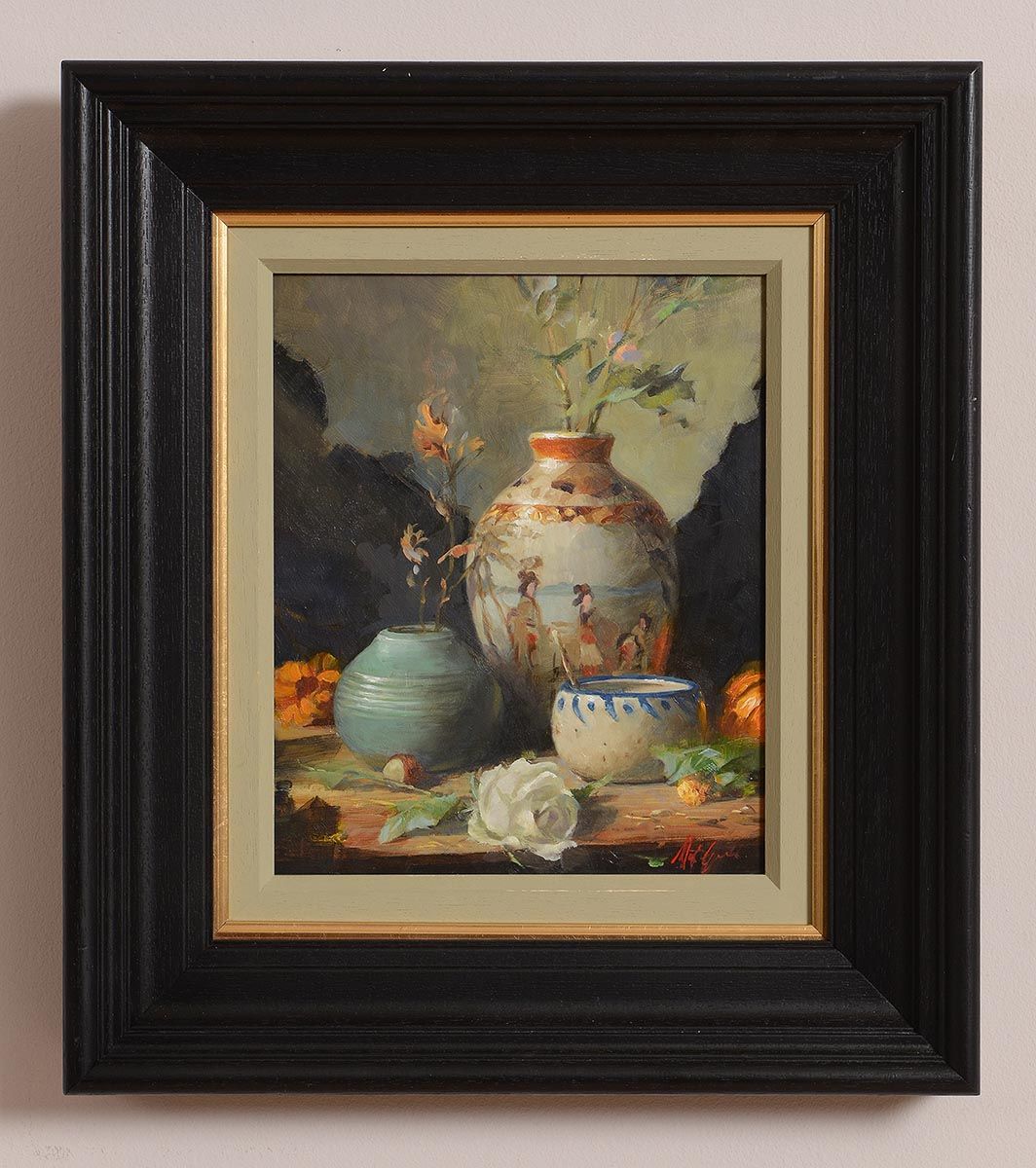 Lot 7 - 'Still Life with Chinese Vase' by Mat Grogan | Morgan O'Driscoll