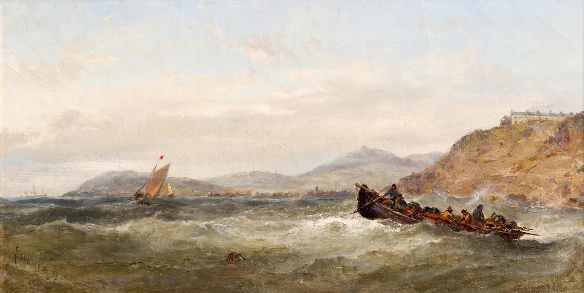Edwin Hayes, Battling the Swell (1875) at Morgan O'Driscoll Art Auctions