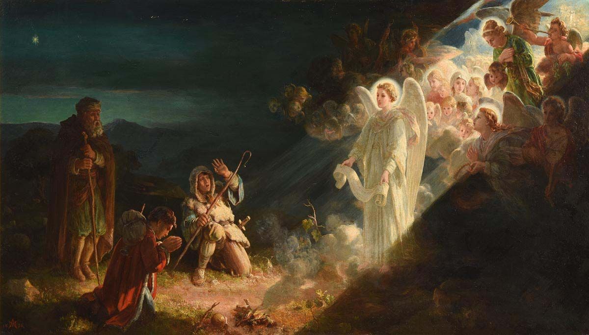 Lot 25 - 'The Angel Gabriel Appearing to the Shepherds' by Alfred Morgan |  Morgan O'Driscoll